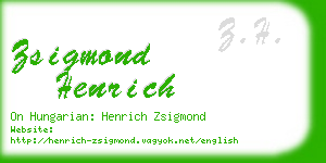 zsigmond henrich business card